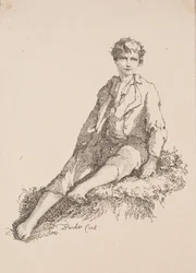 Specimens of Polyautography: Boy Seated on a Grassy Bank