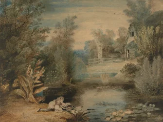 My Father Feeding Ducks, Drawn by His Father