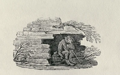 Seated Man Sheltering 