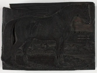 Woodblock for The Black Horse, from a General History of Quadrupeds