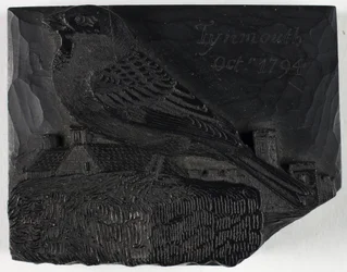 Woodblock for The Sparrow, from A History of British Birds