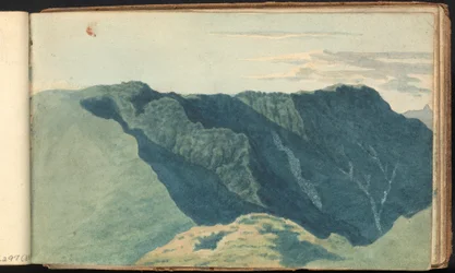 Album of Landscape and Figure Studies: Mountainous Landscape Scene