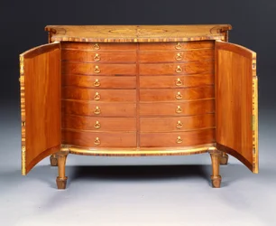 One of a pair of George III commodes