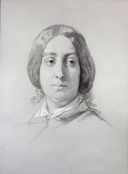 Portrait of the Woman of Letters George Sand (1804-1876) Aurore Dupin, Baroness Dudevant Drawing by Thomas Couture (1815-1879) 1844 Paris, Musee de la Vie Romantique