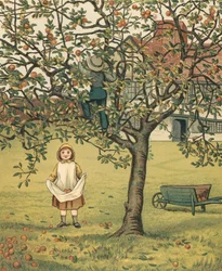 Home Life: Children Picking Apples in the Orchard