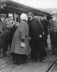 Mr and Mrs Bleriot after the Former had Flown the Channel
