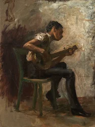 Study for Black Boy Dancing: The Banjo Player