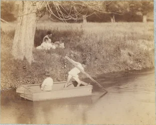 Two Boys Playing at the Creek, July 4, 1883