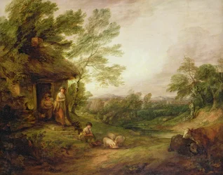 Cottage Door with Girl and Pigs, c. 1786
