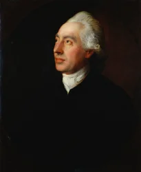 Portrait of the Rev. Humphrey Gainsborough in a black coat and white cravat