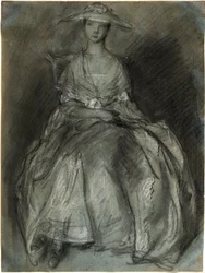 Study of a Seated Woman (recto); Study of a Small Girl Seated on a Bank (verso)