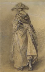Study of a Woman, Seen from the Back, mid 18th century