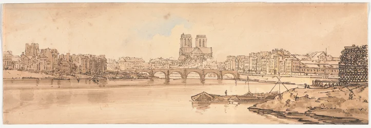 A Selection of Twenty of the Most Picturesque Views in Paris: View of Pont de la Tournelle and Notre Dame taken from the Arsenal