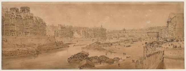 A Selection of Twenty of the Most Picturesque Views in Paris: View of the City with the Louvre taken from the Pont Marie