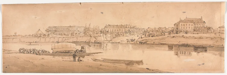 A Selection of Twenty of the Most Picturesque Views in Paris: View of the Palace and Village of Choisi on the Banks of the Seine