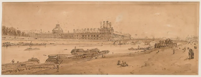 A Selection of Twenty of the Most Picturesque Views in Paris: View of the Tuilleries and Bridge taken from Quay d