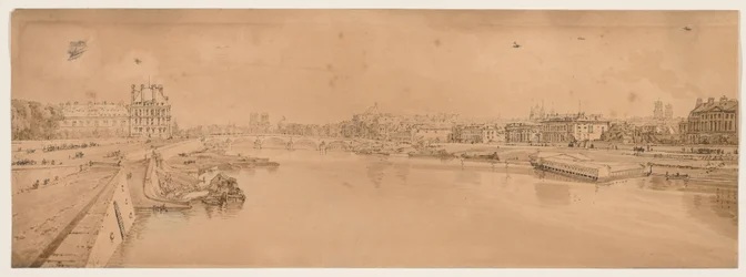 A Selection of Twenty of the Most Picturesque Views in Paris: View of the Tuilleries and Bridge and taken from Pont de la Concorde