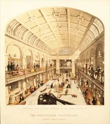 Interior View of the Great Gallery at the Polytechnic Institution, Regent Street, c.1838