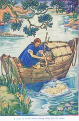 A casket of crystal floating along the stream