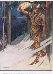 Gleaming white through the gloom