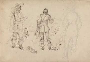 Page of Sketches of Cavaliers, Horse