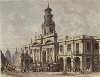 A View of The Royal Exchange, Cornhill, engraved by Daniel Havell (1785-1826), pub. 1816 by Ackermann