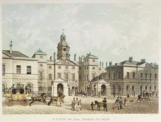 A View of the Horse Guards from Whitehall engraved by J.C Sadler