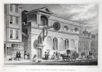 Church of St Dunstan, in the West, Fleet Street, from 