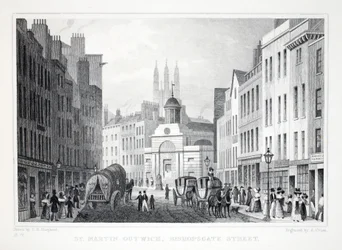 St Martin Outwich, Bishopsgate Street, from London and its Environs in the Nineteenth Century