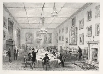 Thatched-House, from London Interiors with their Costumes and Ceremonies pub. Joseph Mead, London