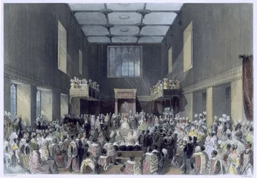 The House of Lords, Her Majesty Opening the Session of Parliament, c.1840