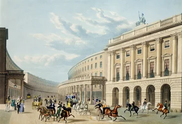 The Quadrant, Regent Street, from Piccadilly Circus, published by Ackermann, c.1835-50