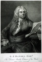 George Frederick Handel, engraved by William Bromley, for Doctor Arnold