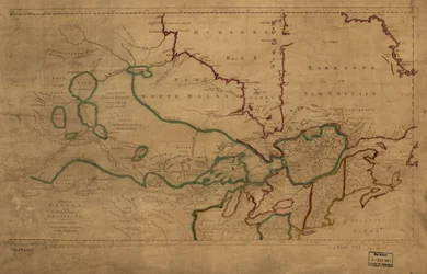 A map of Canada and the north part of Louisiana with the adjacent countries