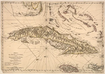 Map of Cuba, Bahama Islands, Gulf of Florida, and Windward Passage