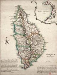 Colour Map of Dominica with Detailed Geographical Observations, c.1760