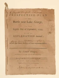 A Projective Plan of the Battle Fought Near Lake George. Text (Part B) by Samuel Blodgett