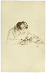 Boy Writing or Sketching