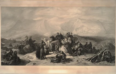 The Defence of Kars. Sir Fenwick Williams and the Officers of His Staff Parting with the Citizens
