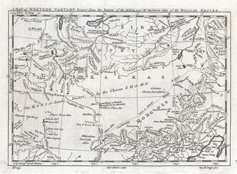 A Map of Western Tartary Drawn from the Survey of the Jesuits and Mr. Kyrillow