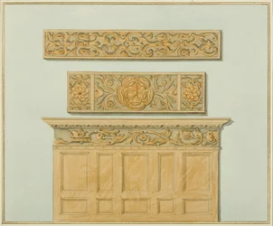 Parts of the Panelling and Frieze, in Langton Mansion, on the Back