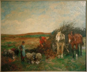 Cart with Brushwood and Sheep