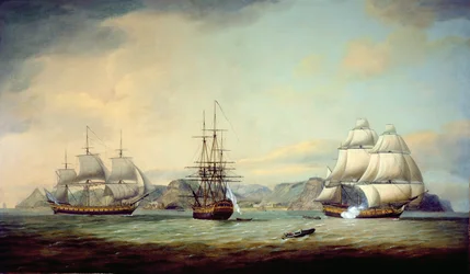 East Indiaman Ceres off St Helena, 1788