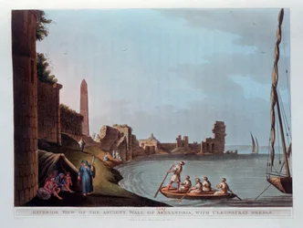 Exterior View of the Ancient Wall of Alexandria, with Cleopatra