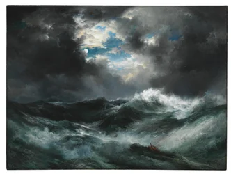 Moonlit Shipwreck at Sea