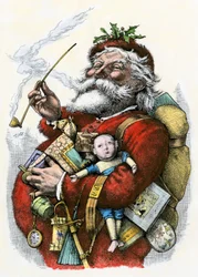 Santa Claus with Toys in His Arms