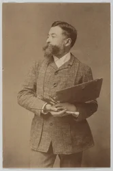 Three-quarter Length Portrait of Thomas Nast Holding Palette and Brush