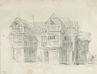 Eccleshall - Biana Hall (pencil drawing), 1835