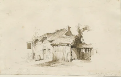 Fradswell - Cottage on Heath: pencil and wash drawing
