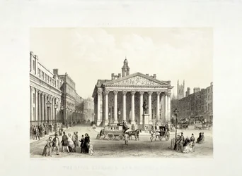 Royal Exchange and the Bank of England on the Left, London